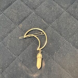 Elegant Gold Crescent Moon Hair Clip